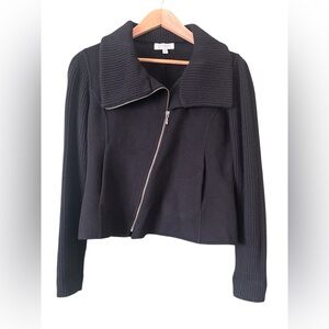 Kinross Cashmere Black Zip Up Sweater Sz M